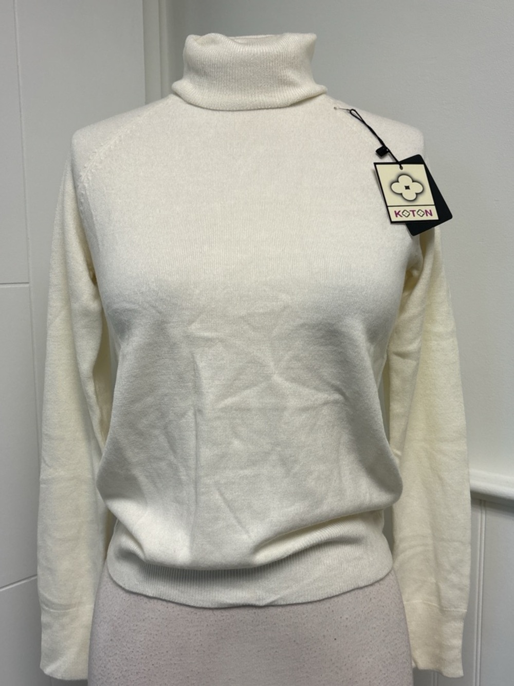 Koton Cream Turtleneck Sweater - Classic Lightweight Knit #180